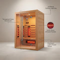 Infrared Sauna Cabin Designed for Home Wellness, Multi-Zone Heating, Tempered Glass, FSC-Certified Wood