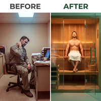AuroraTherm Cedar Indoor Sauna — Before & After