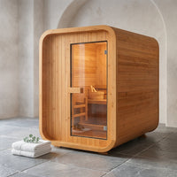AuroraTherm Cedar Indoor Sauna — Studio Shot