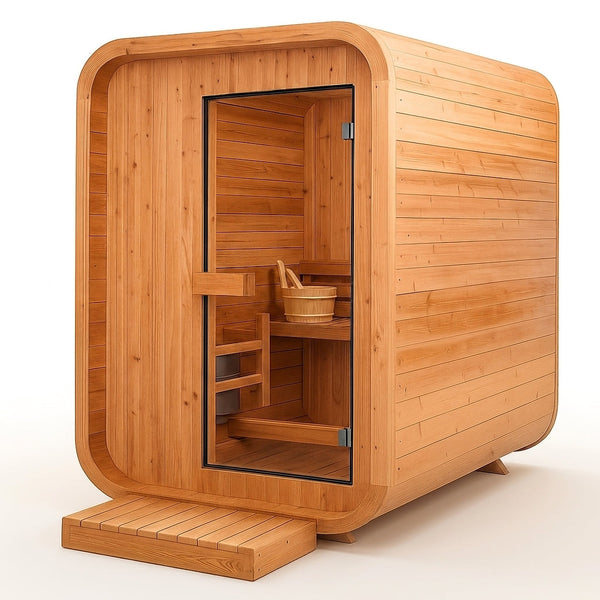 AuroraTherm Cedar Indoor Sauna — Studio Shot