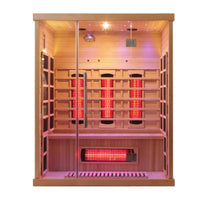 Infrared Sauna Cabin Built for Daily Recovery, Nordic Spruce Wood, Multi-Panel Heat, Glass Door Entry